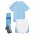 Fotballdrakt Barn Manchester City Hjemmedraktsett 2023-24 Kortermet (+ Korte bukser)